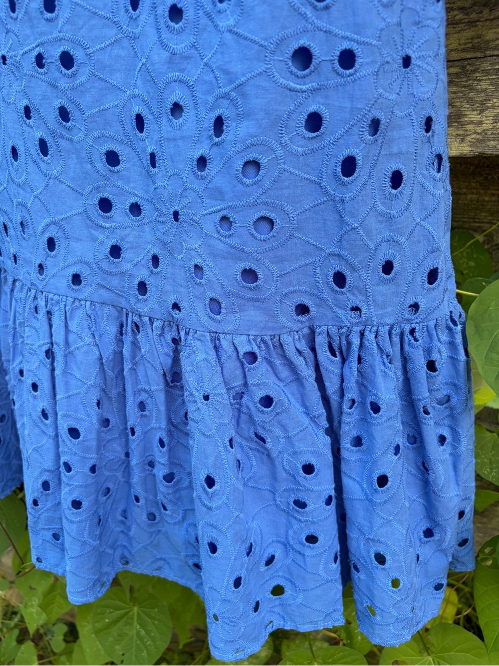 Cynthia Rowley Blue Eyelet Cotton Dress Size Small - Picture 3 of 5